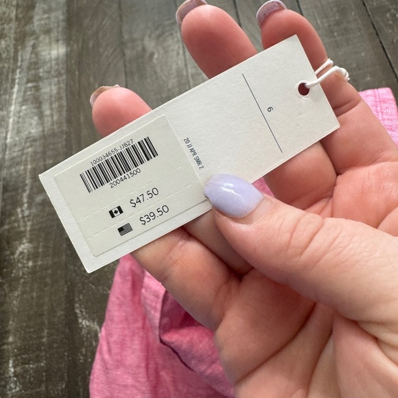 JANIE AND JACK NWT Red/Pink Linen Cotton Blend Boys Button Down Shirt Size 6 - Picture 4 of 6